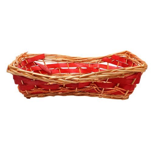 Rectangle Red Unlined Tray Basket