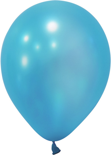 Light Blue Metallic Latex Balloon - 12 inch (Pk 100)