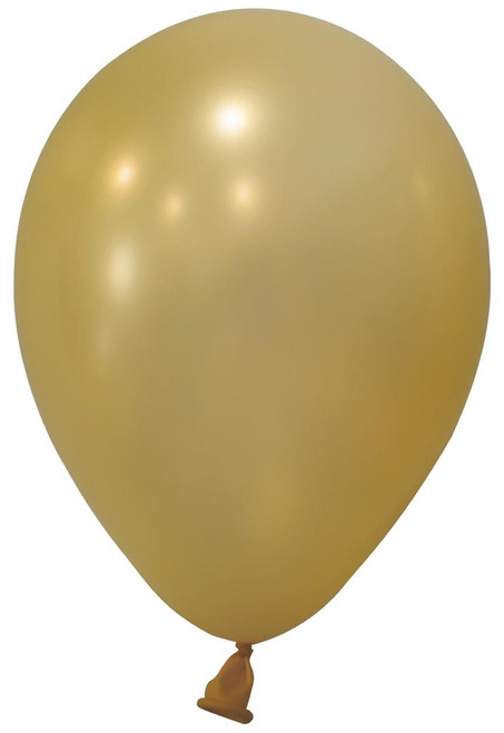 Gold Metallic Round Shape Latex Balloon - 5 inch (Pk 100)
