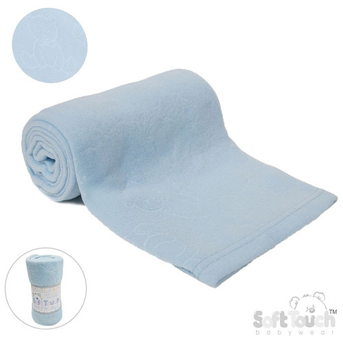 Soft Touch Blue Embossed Fleece Baby Wrap