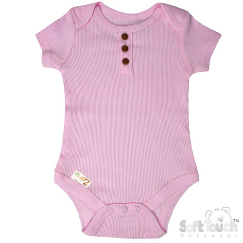 Pink Ribbed Bodysuit (NB-3 Months)