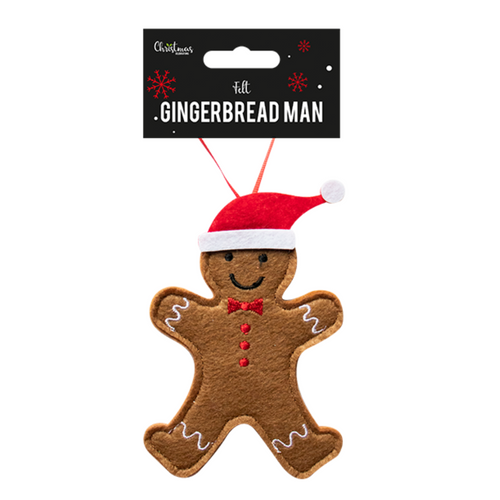 Felt Gingerbread Man Decoration (12.5cm)