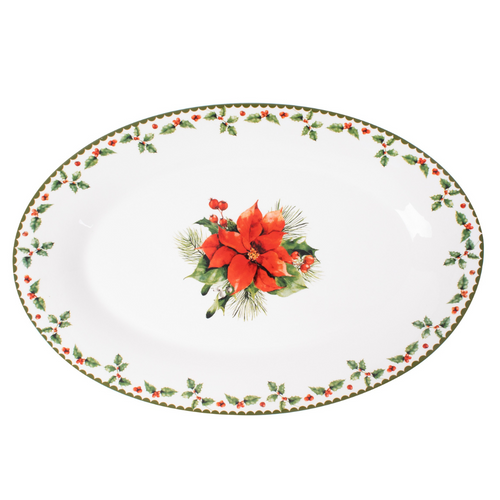 Christmas Holly China Serving Plate 