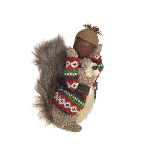 Squirrel Holding Acorn Brown (24cm)