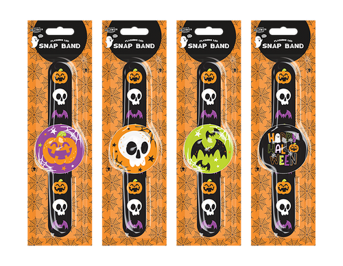 Halloween Flashing LED Snap Band (Assorted Designs) Halloween Flashing LED Snap Band (Assorted Designs)