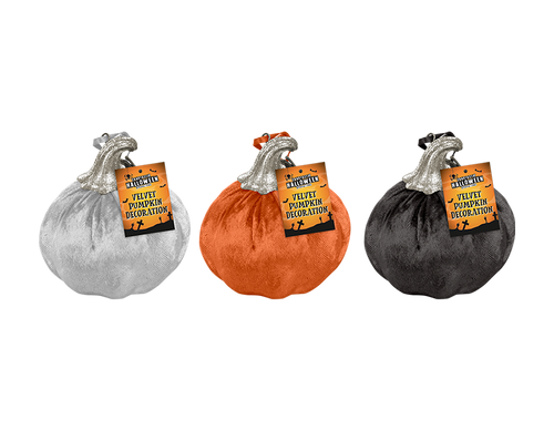 Velvet Pumpkin Decoration 8.5cm (Assorted Designs) Velvet Pumpkin Decoration 8.5cm (Assorted Designs)