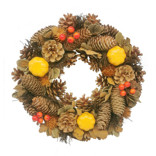 Cone & Pumpkin Autumn Wreath (30cm) 