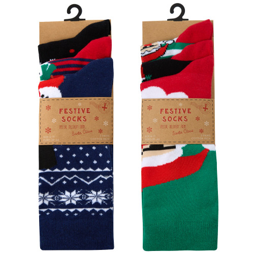 Mens Christmas Socks (Pack of 3) 