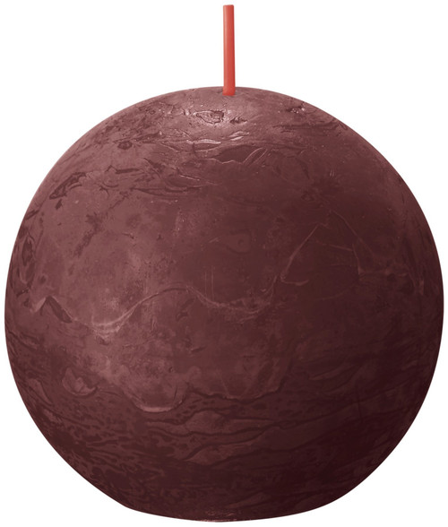 Velvet Red Bolsius Rustic Ball Candle (76mm)