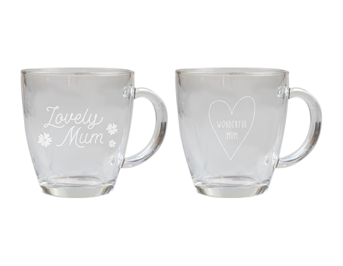 Mothers Day Printed Glass Coffee Cup (350ml) (Assorted Designs) Mothers Day Printed Glass Coffee Cup (350ml) (Assorted Designs)