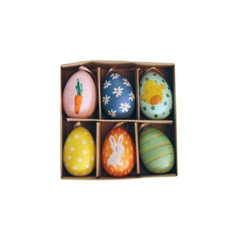 Pack of 6 Easter Tree Egg Decorations 