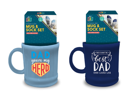 Fathers Day Mug and Sock Set (Assorted Designs) Fathers Day Mug and Sock Set (Assorted Designs)