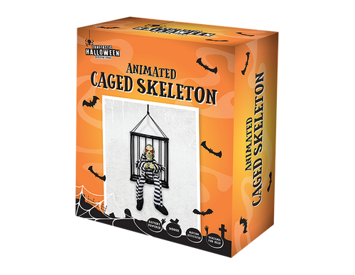 Caged Skeleton Animated Prisoner Decoration