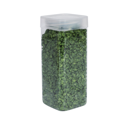 4-6mm Moss Green Pebbles in Square Jar (900gr)