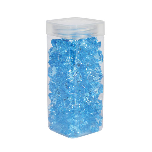 Large Light Blue Acrylic Stones in Square Jar (300gr)