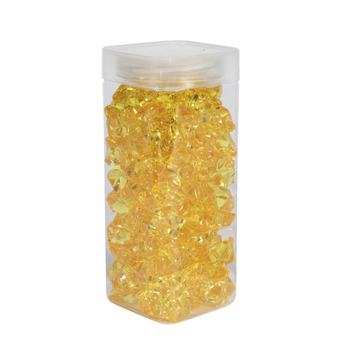 Large Yellow Acrylic Stones in Square Jar (300gr)