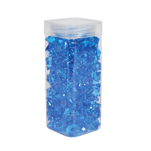 Large Blue Acrylic Stones in Square Jar (300gr)