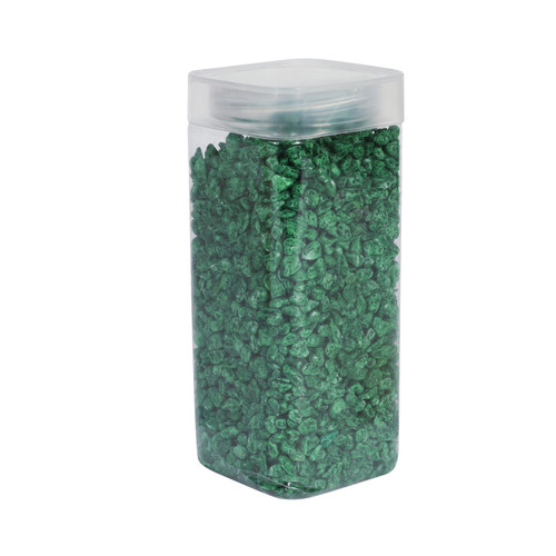 4-6mm Dark Green Pebbles in Square Jar (900gr)