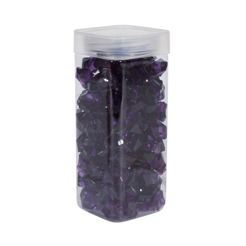 Large Purple Acrylic Stones in Square Jar (300gr)