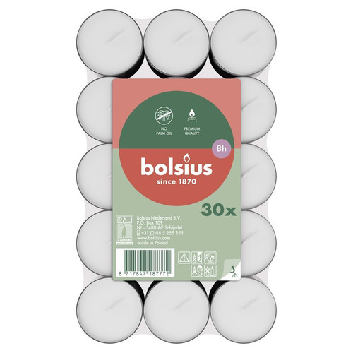 Pack of 30 Bosius White Tealights 