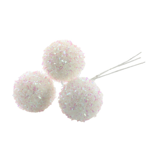 Bunch of White Frosted Baubles (13cm) Bunch of White Frosted Baubles (13cm)