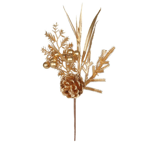 Gold Berry and Leaf Pick (26cm)