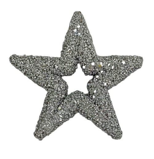 Silver Glitter Star Hanging Decoration (13cm) Silver Glitter Star Hanging Decoration (13cm)