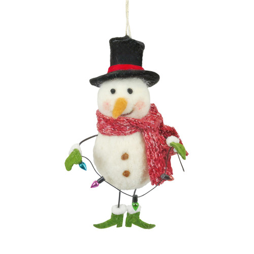 Felt Snowman with Top Hat Hanging Decoration (15cm) Felt Snowman with Top Hat Hanging Decoration (15cm)
