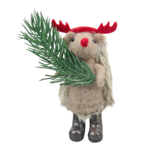 Felt Hedgehog with Antlers and Spruce Hanging Decoration (12cm) Felt Hedgehog with Antlers and Spruce Hanging Decoration (12cm)