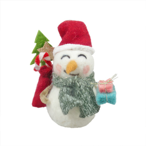 Felt Snowman with Sack & Gifts Hanging Decoration (11cm) Felt Snowman with Sack & Gifts Hanging Decoration (11cm)