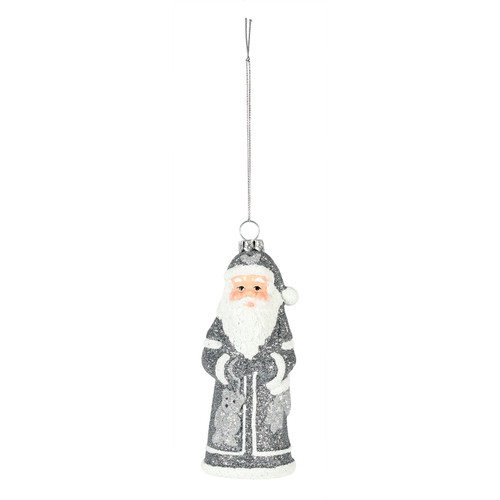 Silver Santa Hanging Decoration (12.5cm) Silver Santa Hanging Decoration (12.5cm)