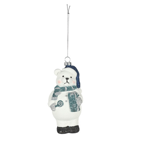 White and Blue Bear Hanging Decoration (13.5cm) White and Blue Bear Hanging Decoration (13.5cm)