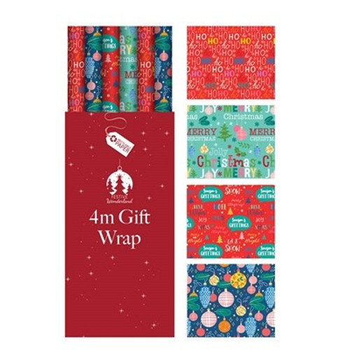 Assorted Contemporary Christmas Wrapping Paper (4m)