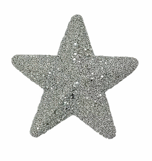 Silver Glitter Star Hanging Decoration (19cm) Silver Glitter Star Hanging Decoration (19cm)