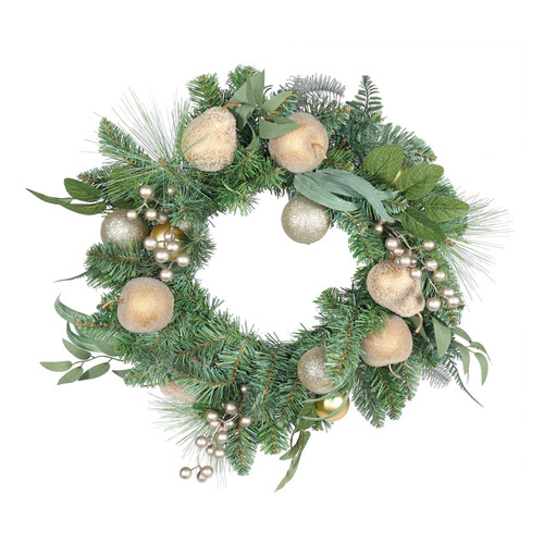 Golden Fruit, Bauble and Berry Wreath (60cm) Golden Fruit, Bauble and Berry Wreath (60cm)