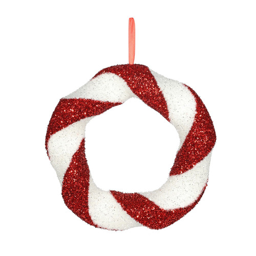 Red and White Glitter Candyland Hanging Decoration (38cm) Red and White Glitter Candyland Hanging Decoration (38cm)