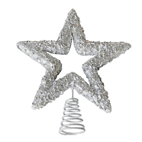 Silver Glitter Star Tree Topper Silver Glitter Star Tree Topper