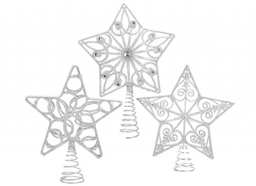 Silver Luxury Glitter Tree Topper (Assorted) Silver Luxury Glitter Tree Topper (Assorted)