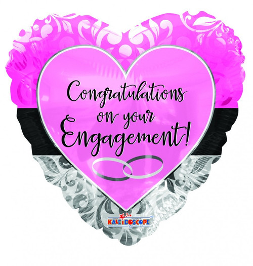 18 inch Engagement Pink Heart  Balloon