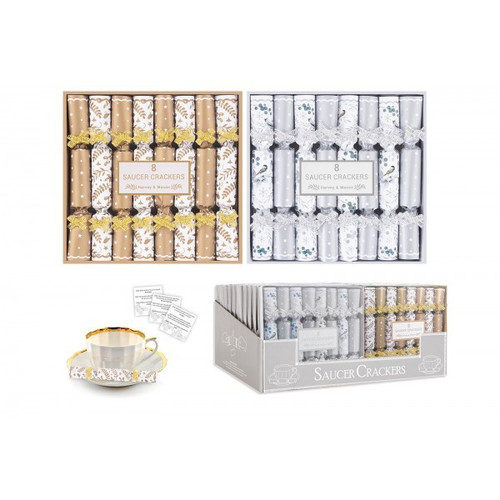 Pack of 8 Silver or Gold Saucer Crackers Pack of 8 Silver or Gold Saucer Crackers