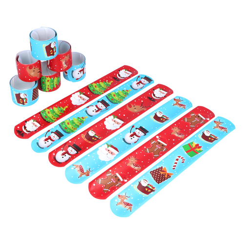 Christmas Snap Bracelets with Print (6 Assorted Designs) Christmas Snap Bracelets with Print (6 Assorted Designs)