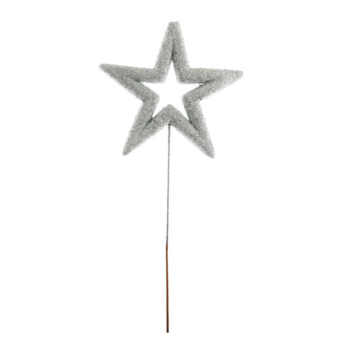 Silver Glitter Star on Stem (87cm) Silver Glitter Star on Stem (87cm)