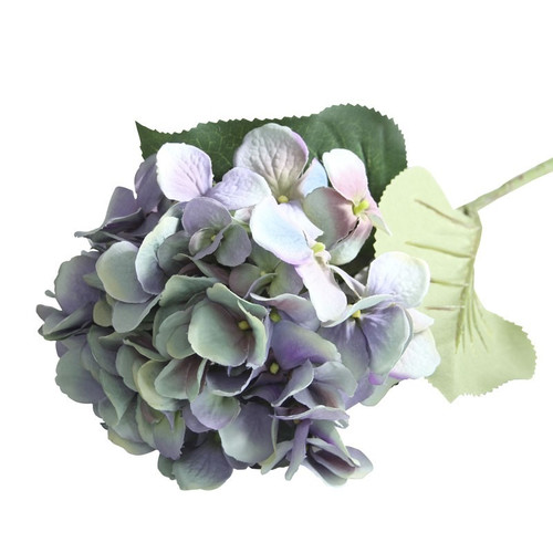 Single Hydrangea With 3 Leaves Purple (26 Inch)
