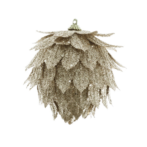 Glitter Floral Hanging Decoration - Gold (10cm) Glitter Floral Hanging Decoration - Gold (10cm)