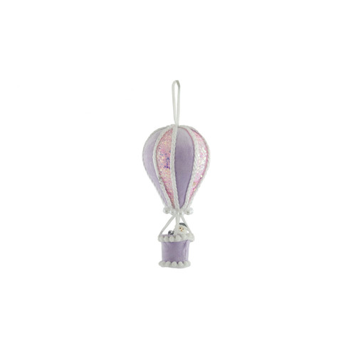 Medium Hot Air Balloon with Santa - Hanging Decoration - Pink / Lilac (12cm) Medium Hot Air Balloon with Santa - Hanging Decoration - Pink / Lilac (12cm)