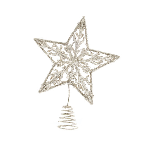 Glitter Star Tree Topper - Champagne (23cm) Glitter Star Tree Topper - Champagne (23cm)