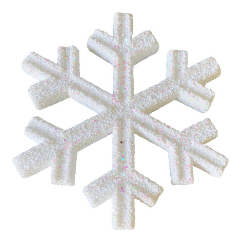 White Glitter Snowflake Hanging Decoration (25cm) White Glitter Snowflake Hanging Decoration (25cm)