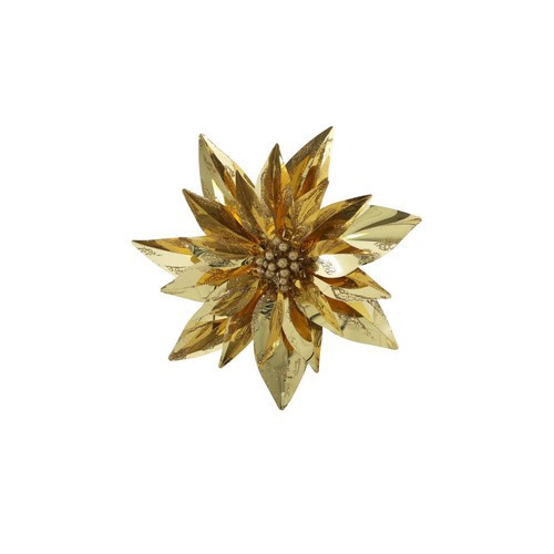 Metallic Clip Poinsettia - Gold - 20cm Metallic Clip Poinsettia - Gold - 20cm