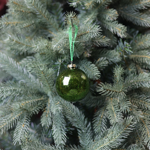 Green Glass Soleo Bauble (8cm) Green Glass Soleo Bauble (8cm)