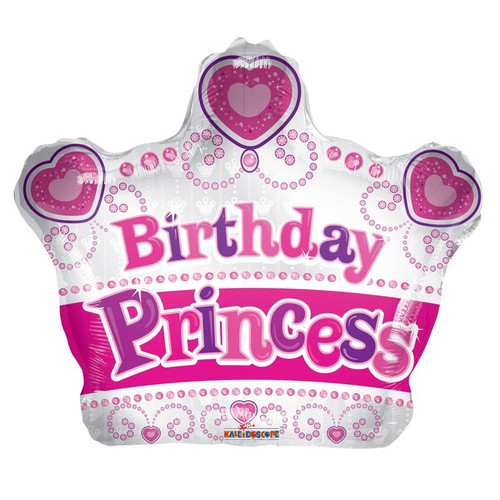 18 inch Happy Birthday Princess Crown Shape  Balloon